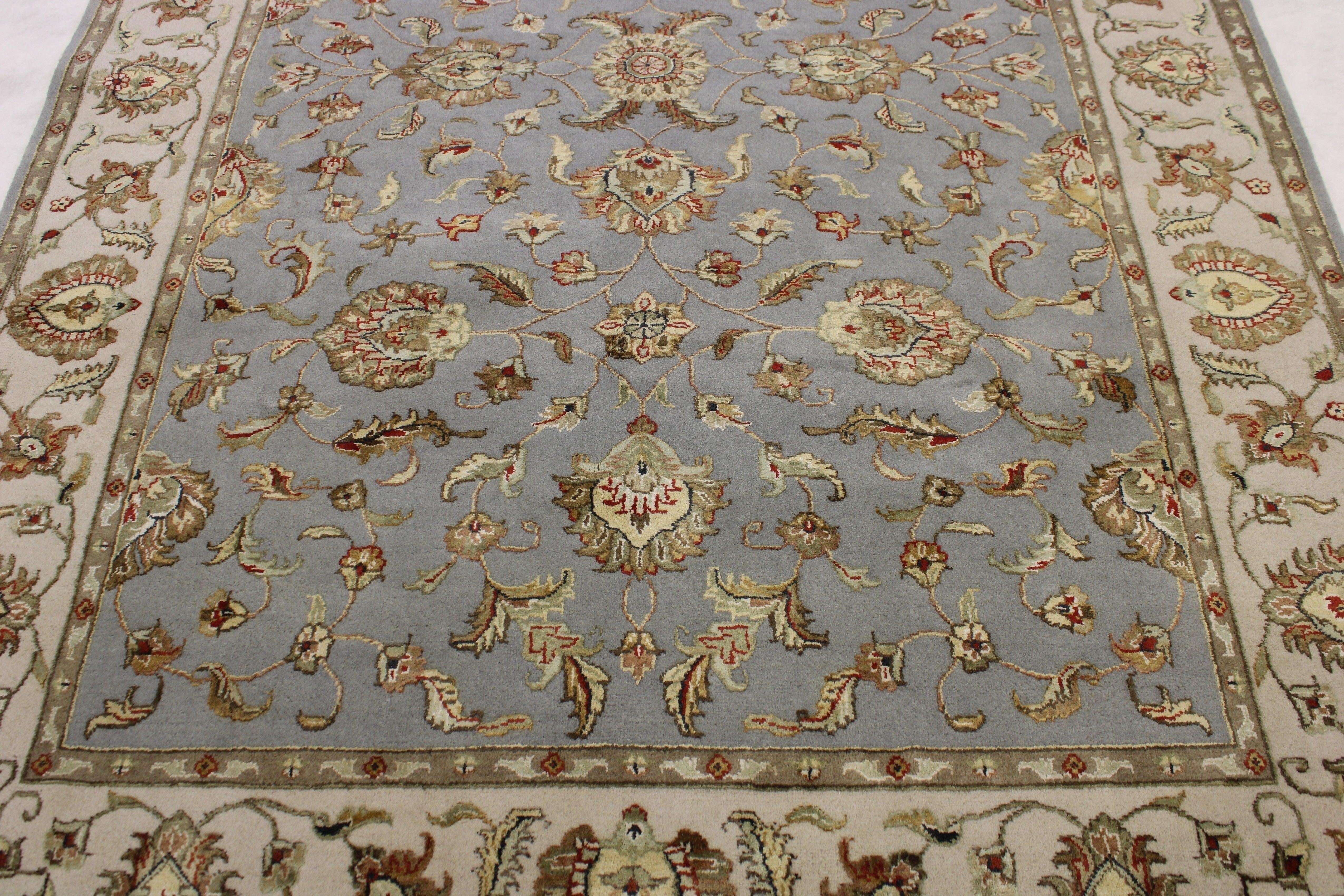 6'0" x 8'11" Silk Flower Hand Knotted Rug