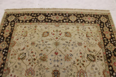 6'1" x 9'2" Silk Flower Hand Knotted Rug