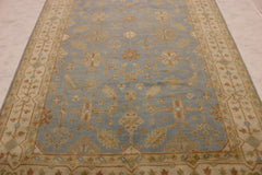 5'11" x 9'0" Blue Oushak Hand Knotted Rug