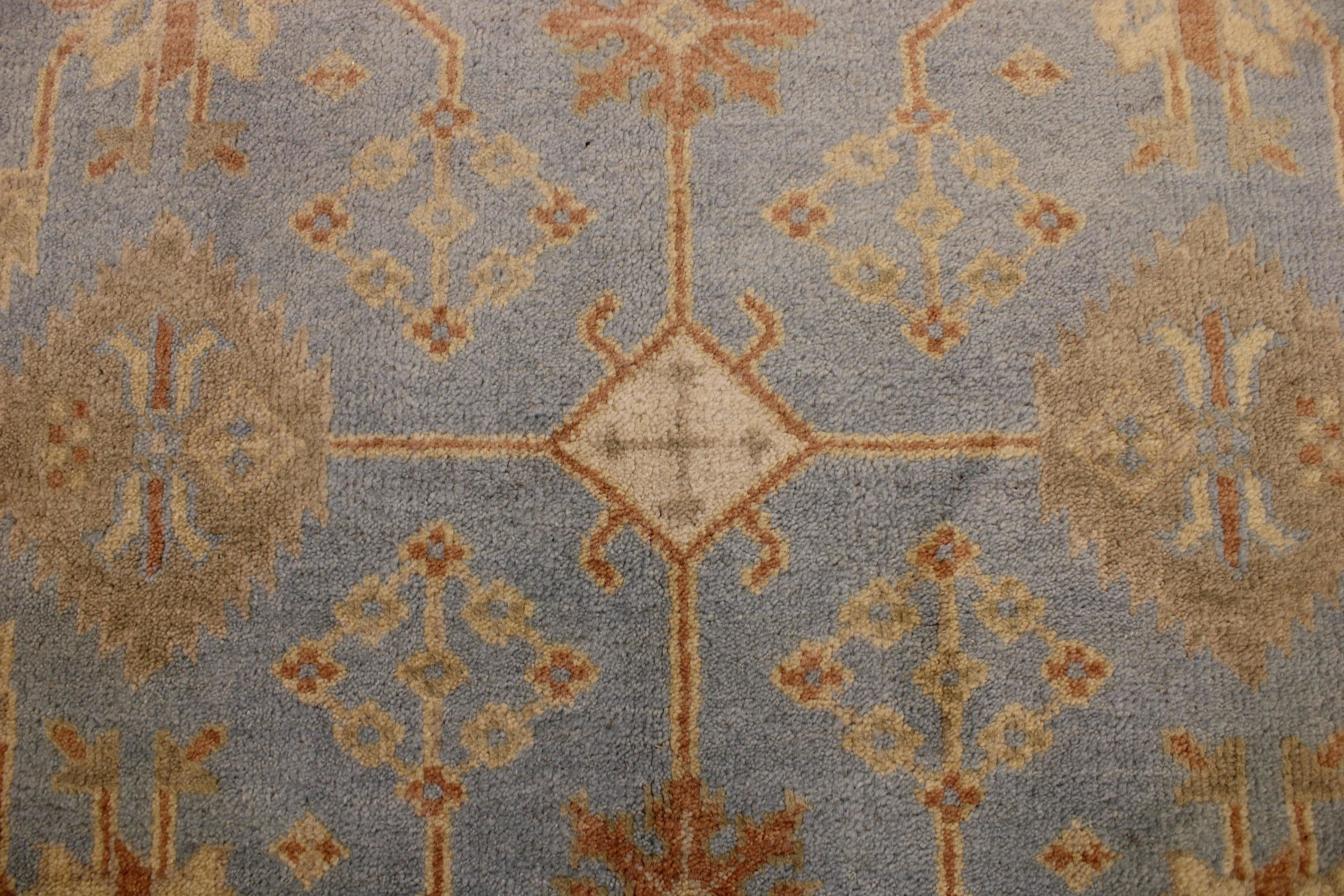 5'11" x 9'0" Blue Oushak Hand Knotted Rug