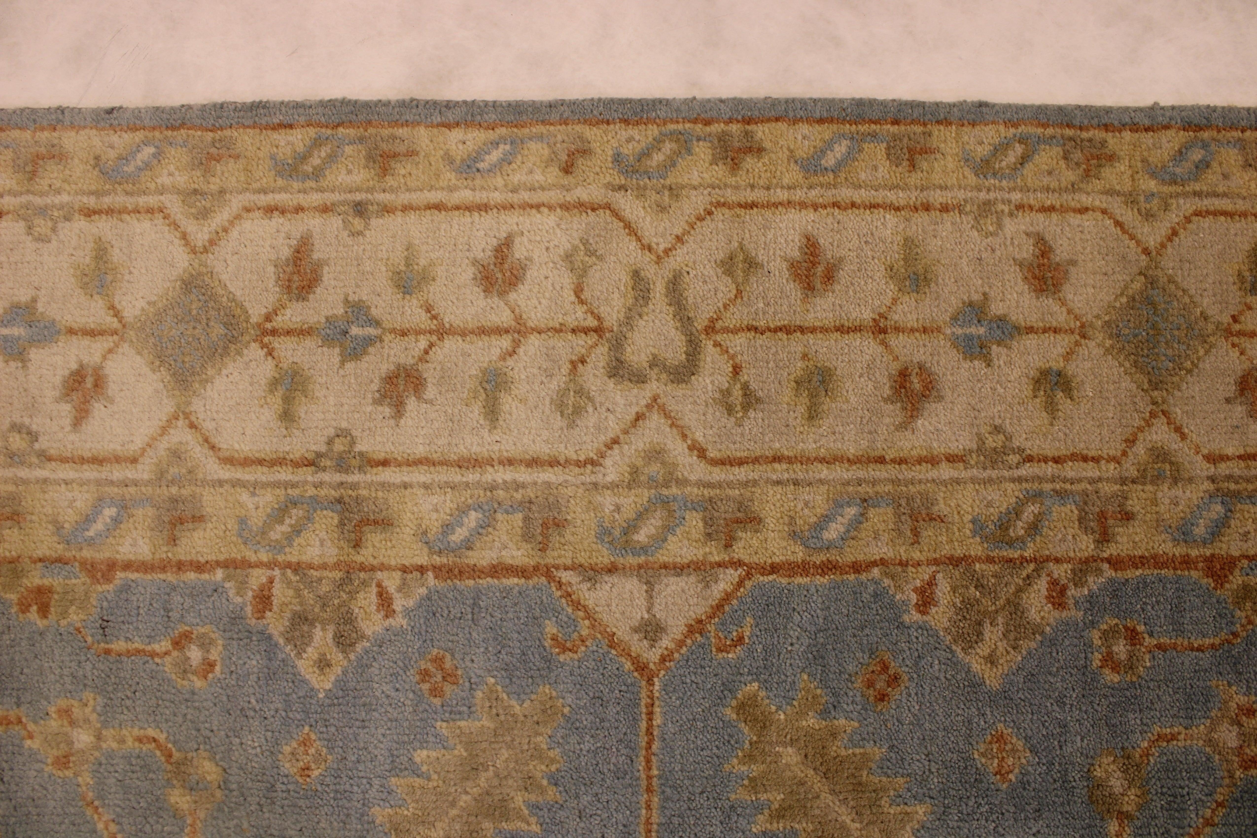 5'11" x 9'0" Blue Oushak Hand Knotted Rug