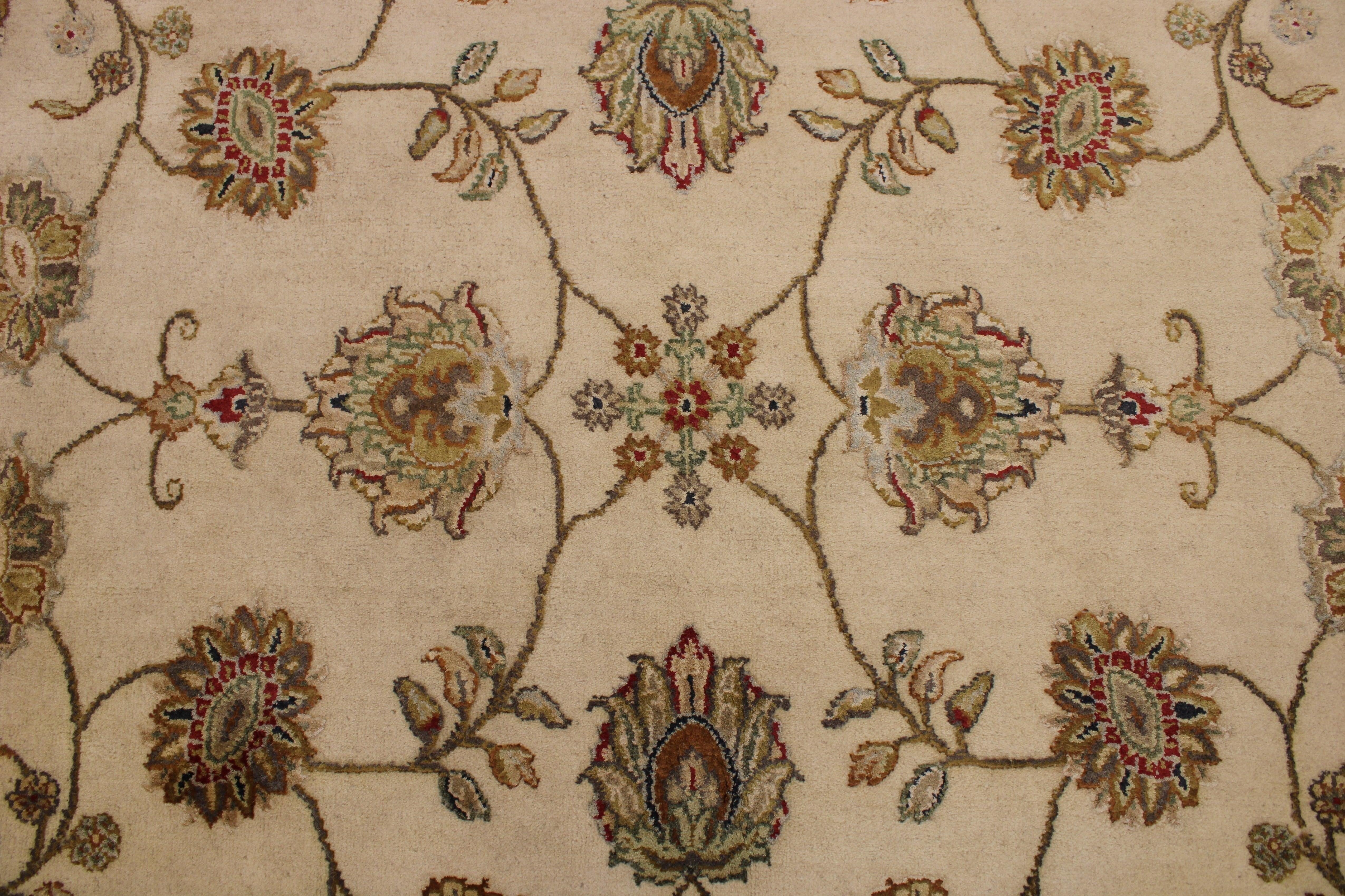 6'2" x 9'2" Silk Flower Hand Knotted Rug