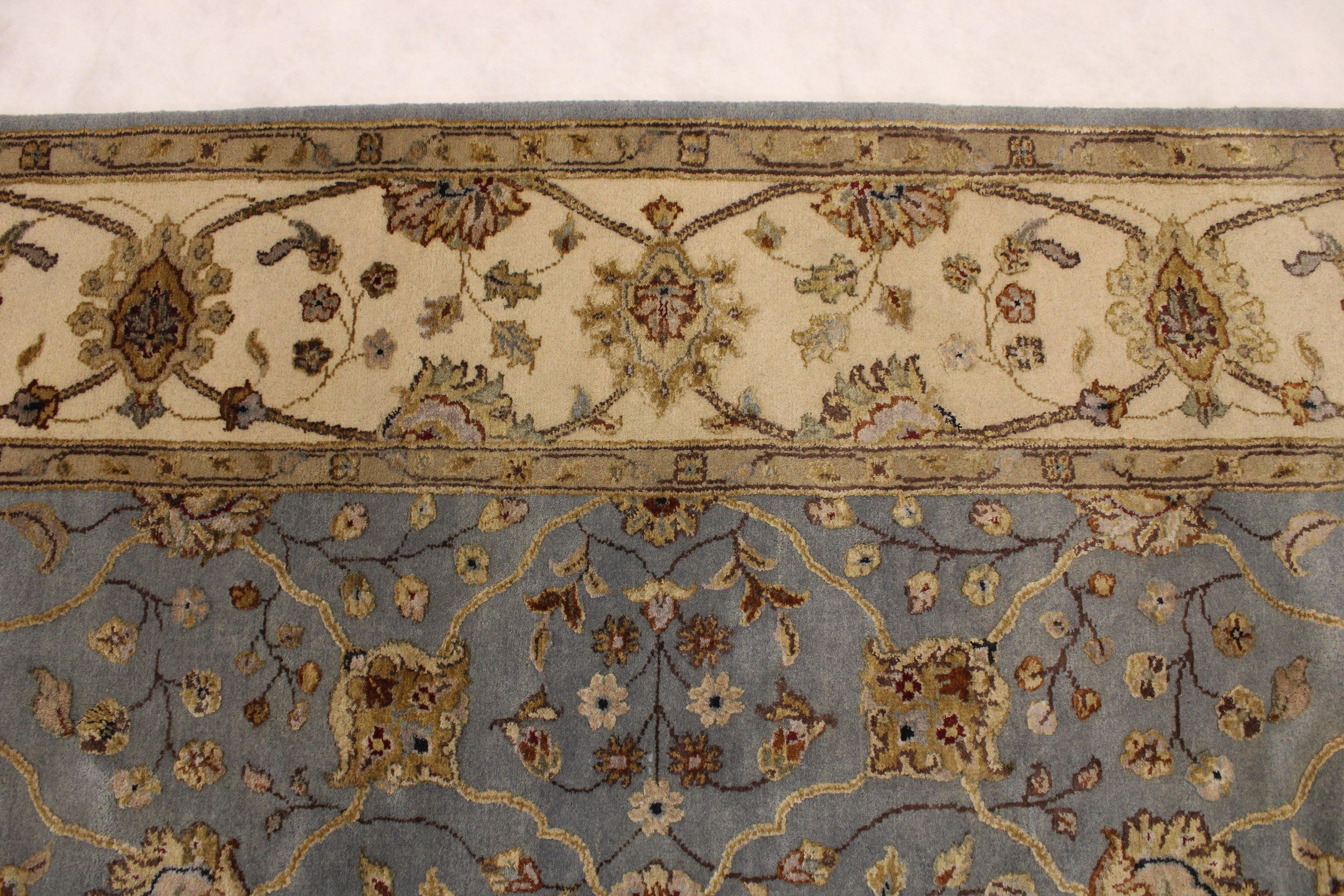 6'1" x 9'2" Silk Flower Hand Knotted Oriental Rug