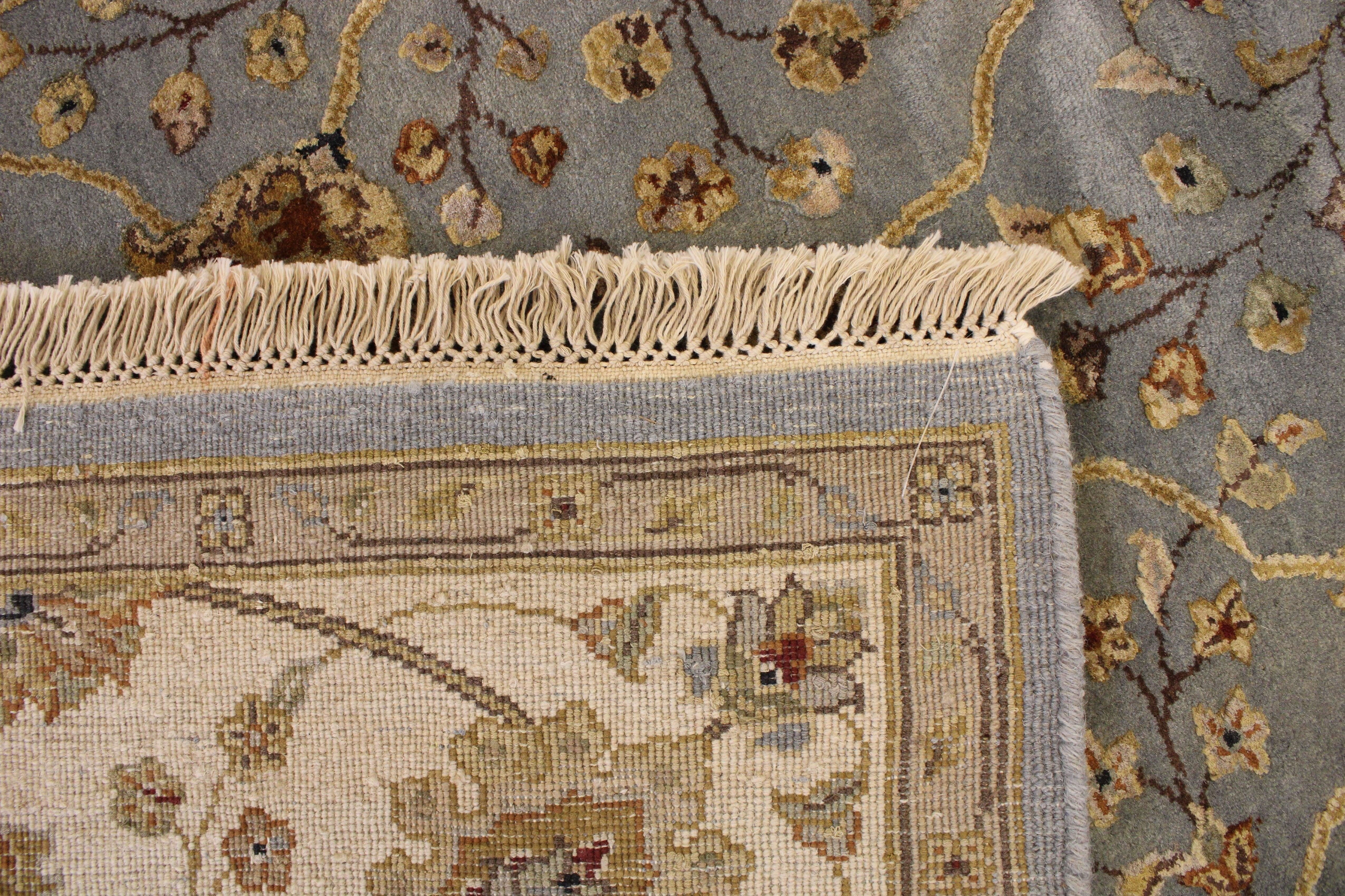 6'1" x 9'2" Silk Flower Hand Knotted Oriental Rug