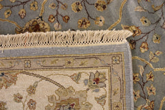 6'1" x 9'2" Silk Flower Hand Knotted Oriental Rug