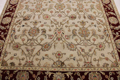 6'2" x 9'1" Silk Flower Hand Knotted Rug
