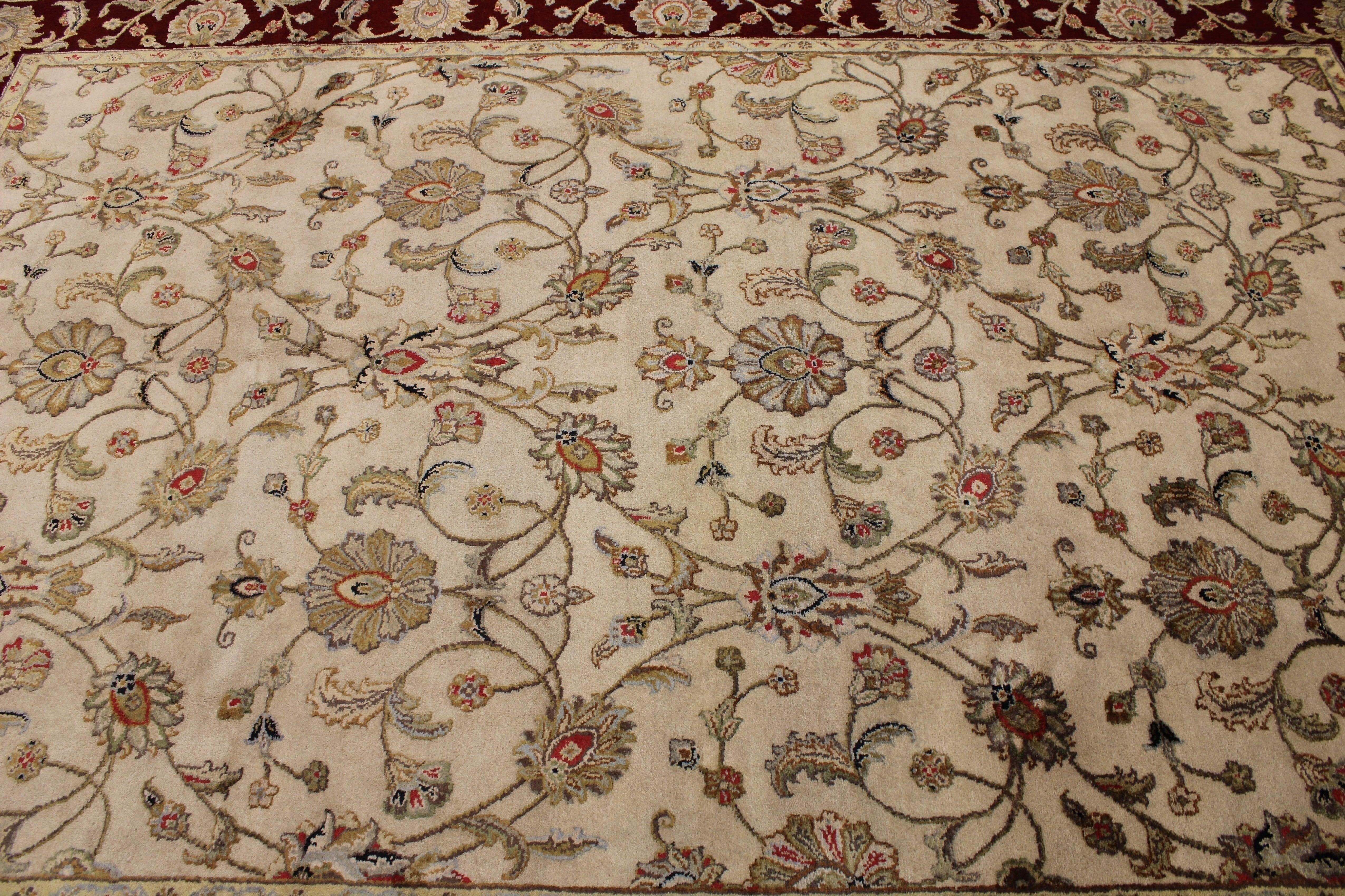 6'2" x 9'1" Silk Flower Hand Knotted Rug
