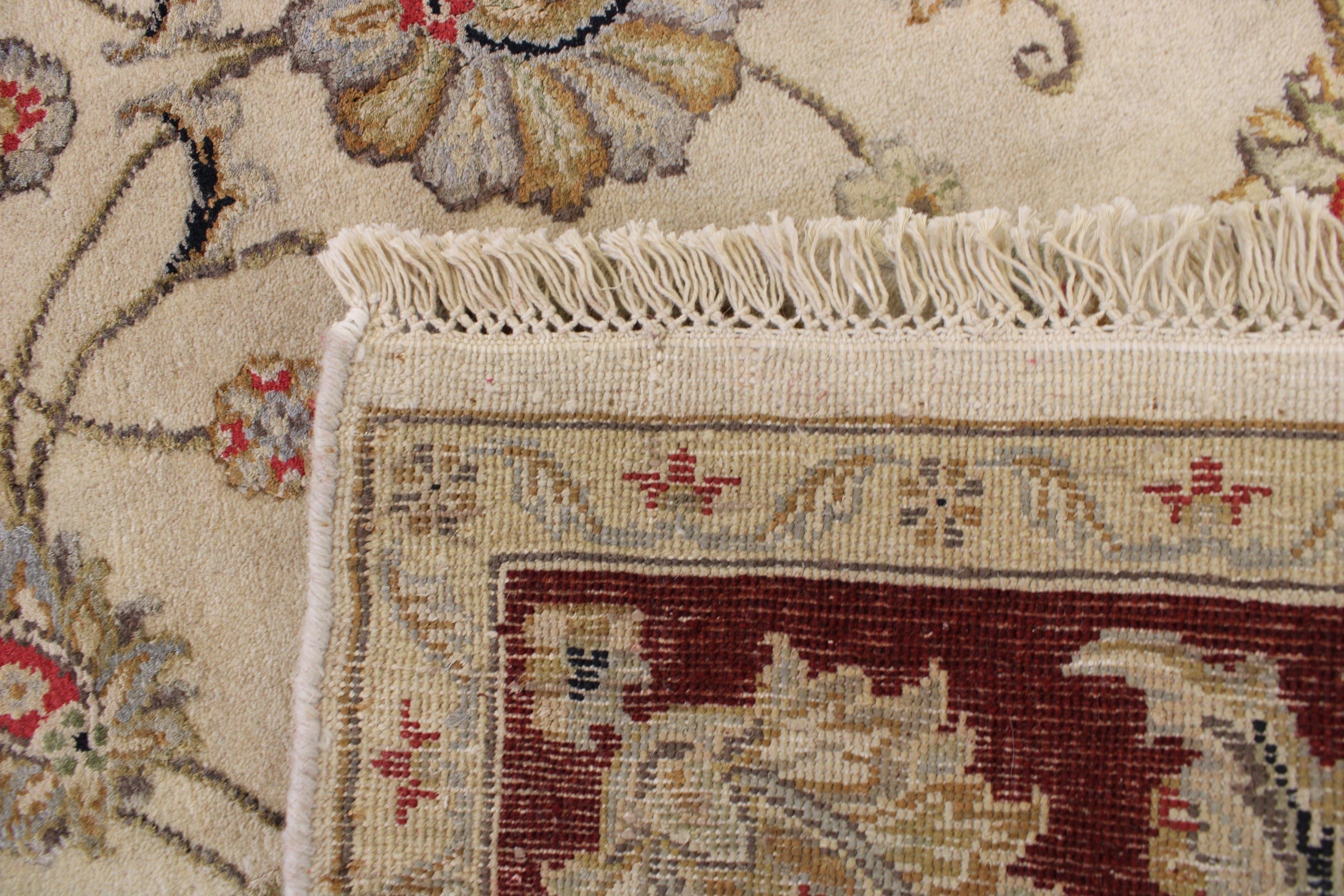 6'2" x 9'1" Silk Flower Hand Knotted Rug