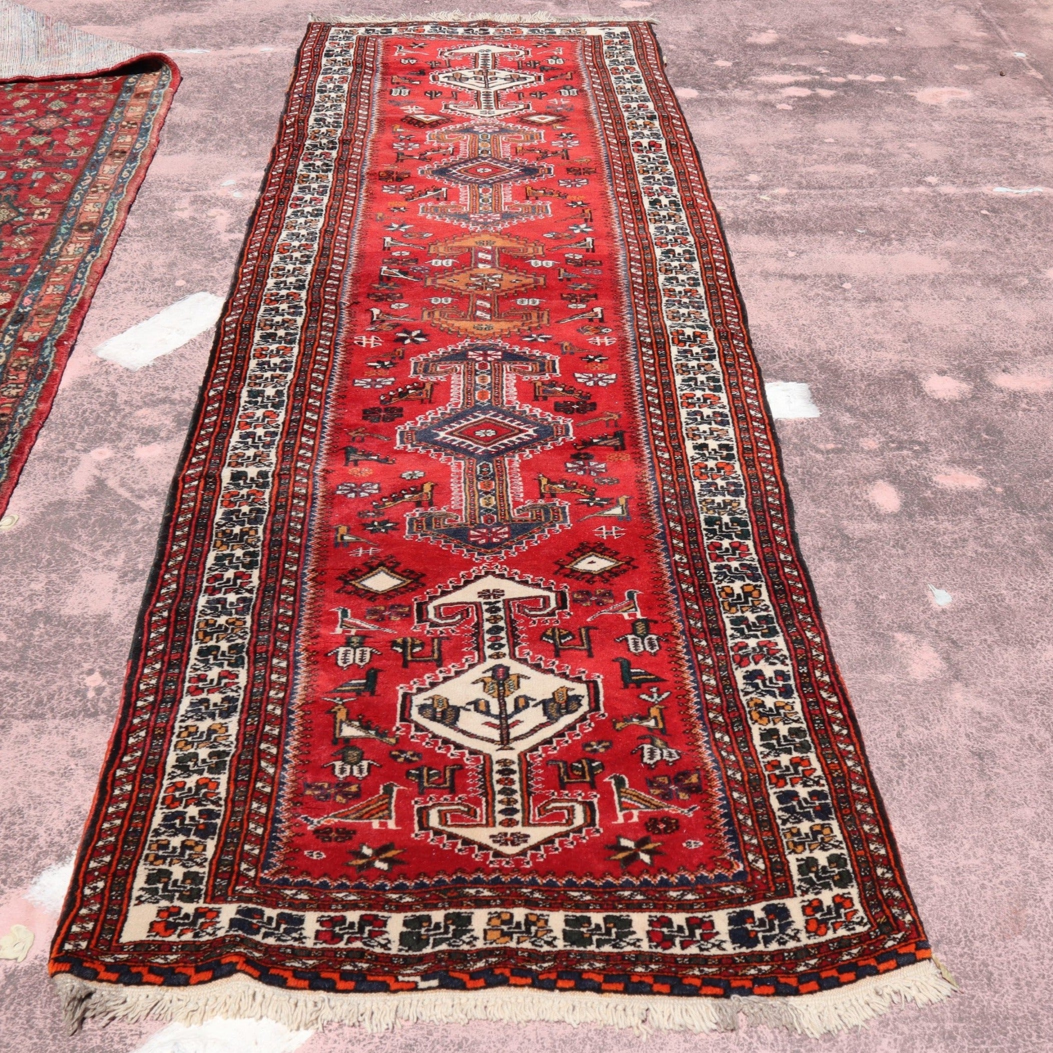 Shiraz Rug, Persian Handmade Runner, Bright Rug