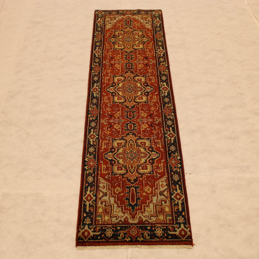 Serapi Rug, Hand Knotted Runners, 3x10 Runner, Non Slip Runner Rug, Outdoor Carpet Runner