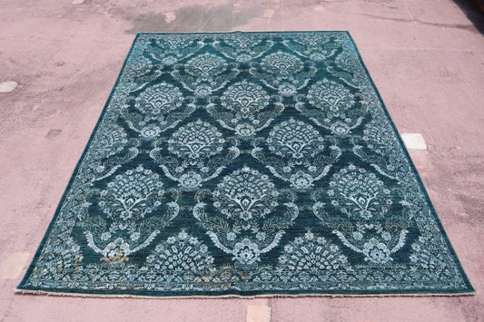 Colorful Area Rug, Hand Knotted Rug, Contemporary Rug