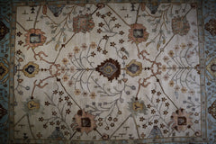 Antique Oushak Rug, Geometric Rug, Hand Knotted Indian Rug