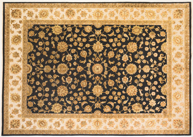 Hand-Knotted Silk Flower Rug