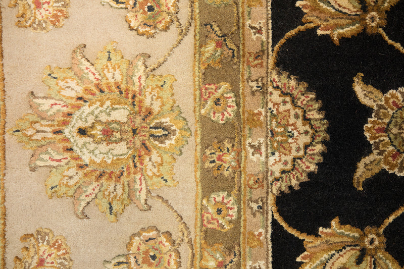 Luxurious Hand-Knotted Silk Flower Rug