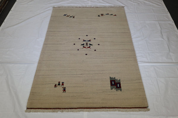 Wool Rug 6x9, Indian Hand Knotted Rug