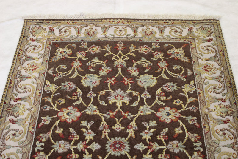 3x5 Indian Rug, Silk Flower Design Rug