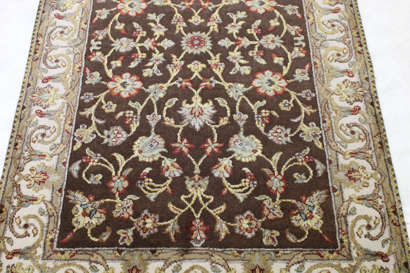 3x5 Indian Rug, Silk Flower Design Rug