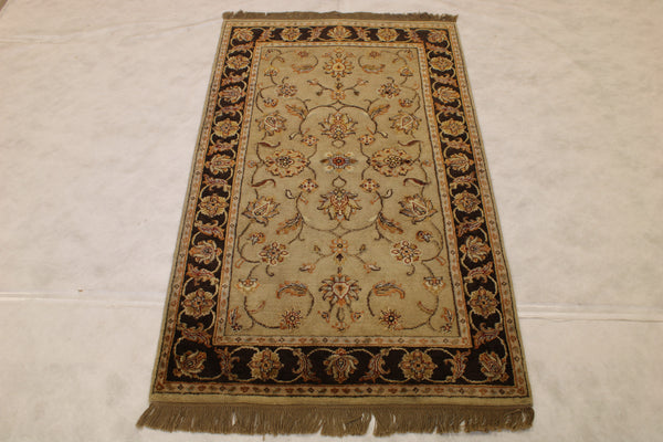 3x5 Oriental Rug, Indian Silk Flower Rug