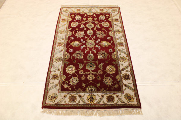 Persian Wool Rug, Silk Flower Rug