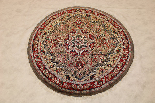 Persian Round Rug, Indian Jammu Kashmir Rug