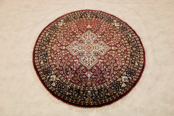 Persian Round Rug, Indian Round Rug, 4x4 Rug