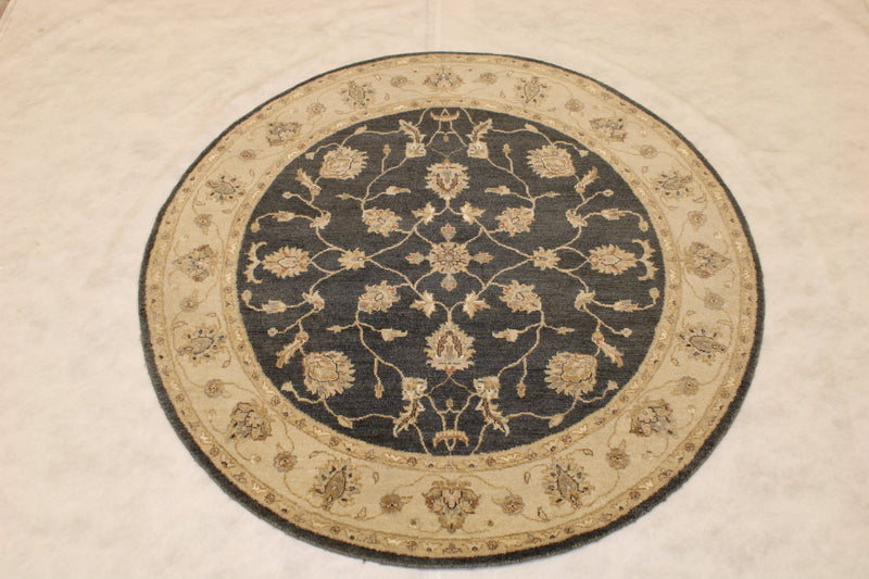 Oushak Round Rug, Hand Knotted Round Rug