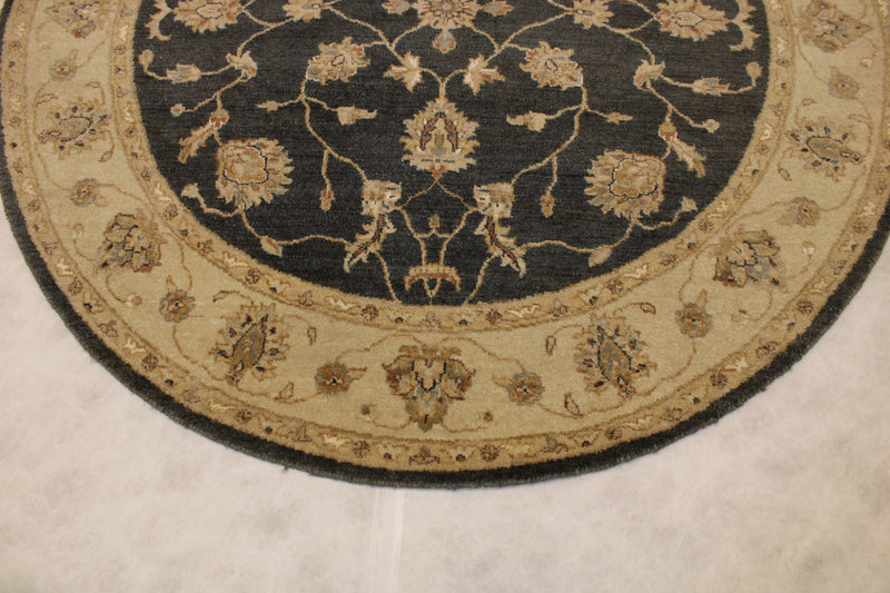 Oushak Round Rug, Hand Knotted Round Rug