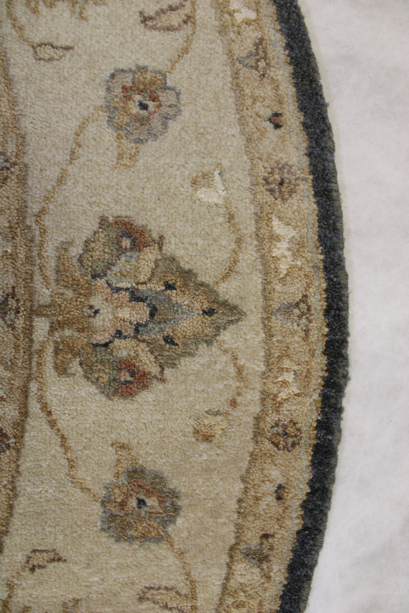 Oushak Round Rug, Hand Knotted Round Rug