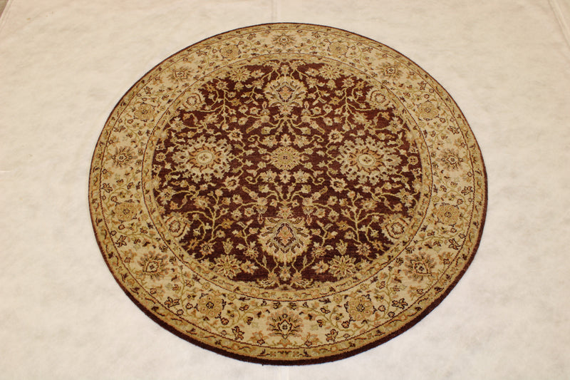 Traditional Round Rug, Oushak Round Rug, Indian Rug