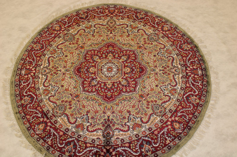 Persian Round Rug, Jammu Kashmir Rug, Indian Rug