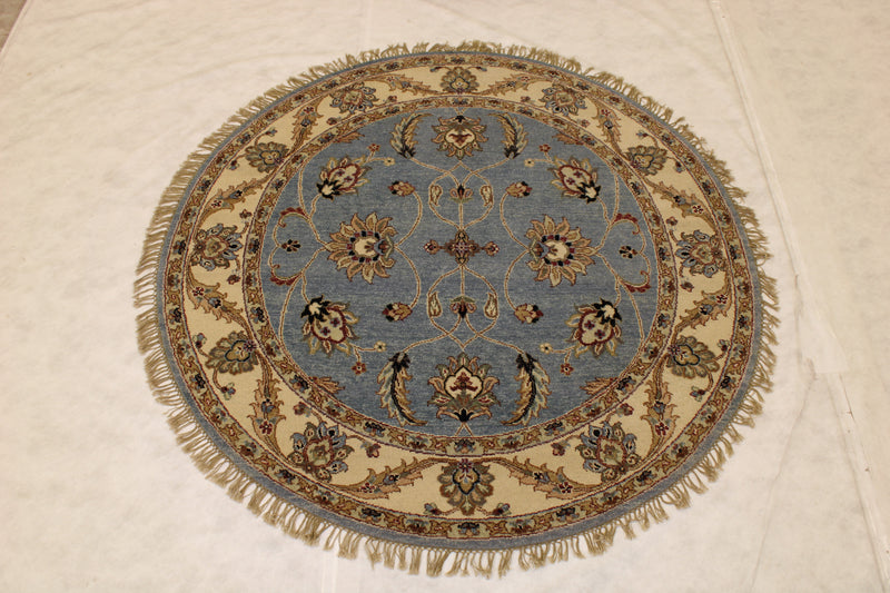 6x6 Round Rug, Indian Round Rug, Oriental Round Rug