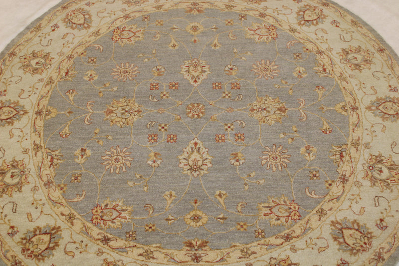 Oushak Round Rug, Hand Knotted Rug, Indian Round Rug