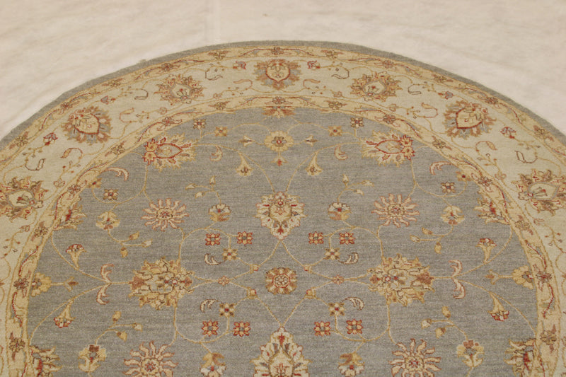 Oushak Round Rug, Hand Knotted Rug, Indian Round Rug