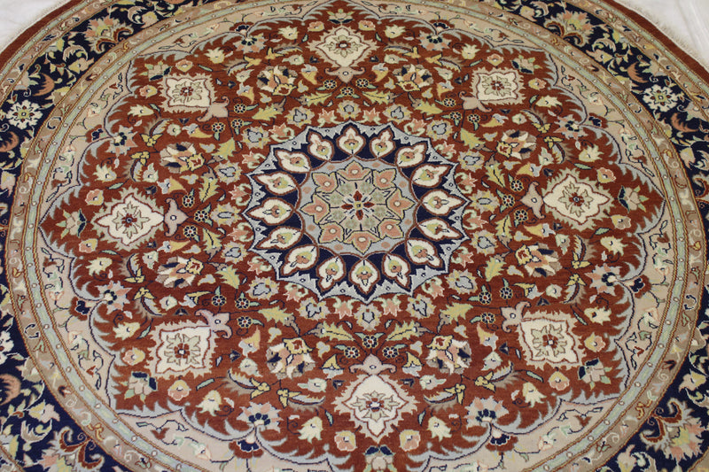 6x6 Round Rug, Pak-Persian Design Rug