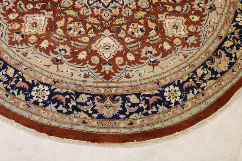 6x6 Round Rug, Pak-Persian Design Rug