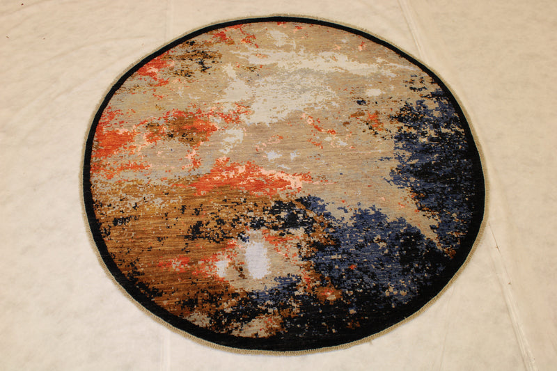 Modern Round Rug, Afghan Round Rug