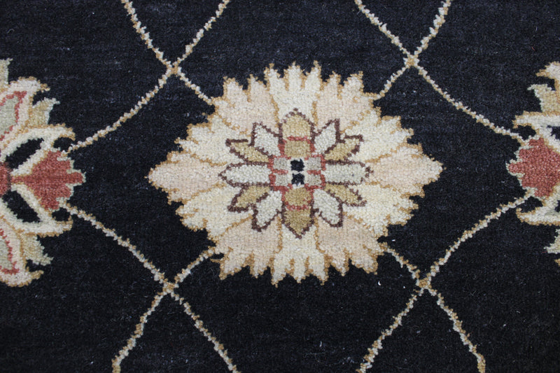 Black Round Rug, Oushak Round Rug, Indian Rug