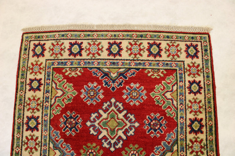 Afghan Kazak Rug, Hand Knotted Tribal Rug