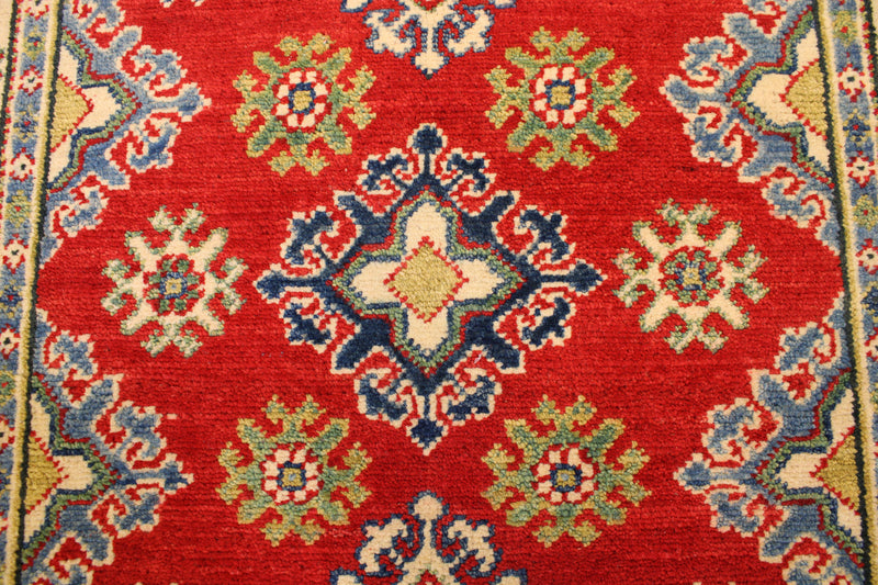 Afghan Kazak Rug, Hand Knotted Tribal Rug