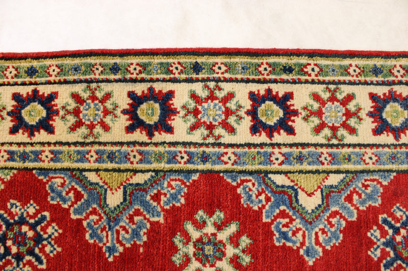 Afghan Kazak Rug, Hand Knotted Tribal Rug