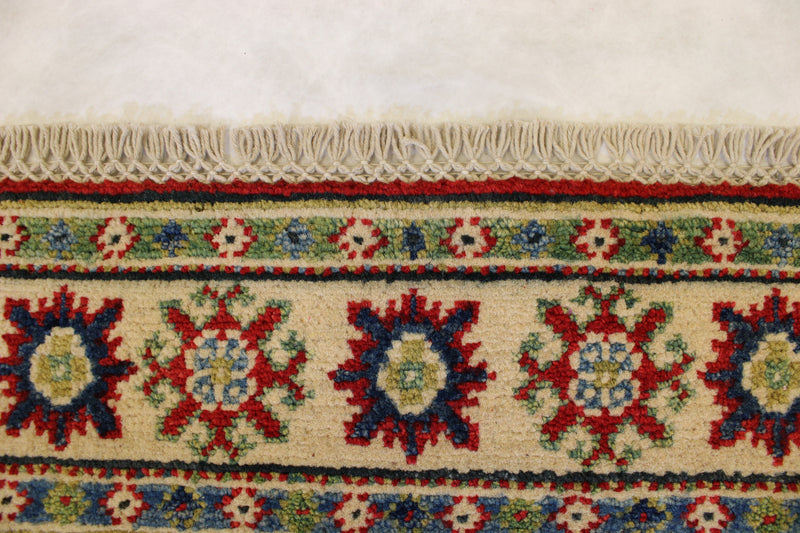 Afghan Kazak Rug, Hand Knotted Tribal Rug