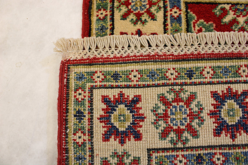 Afghan Kazak Rug, Hand Knotted Tribal Rug