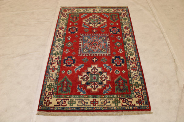 Kazak Hand Knotted Rug, 3x5 Afghan Rug