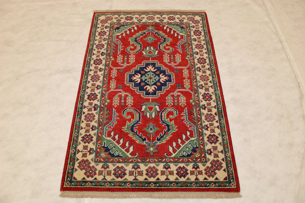 3x5 Tribal Rug, Afghan Kazak Rug