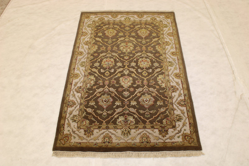 4x6 Persian Rug, Indian Silk Flower Rug