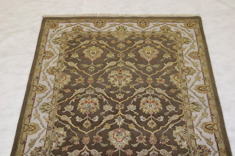 4x6 Persian Rug, Indian Silk Flower Rug