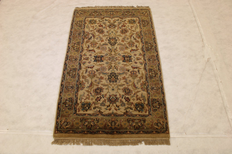 Indian Floral Rug, Hand Knotted Geometric Rug