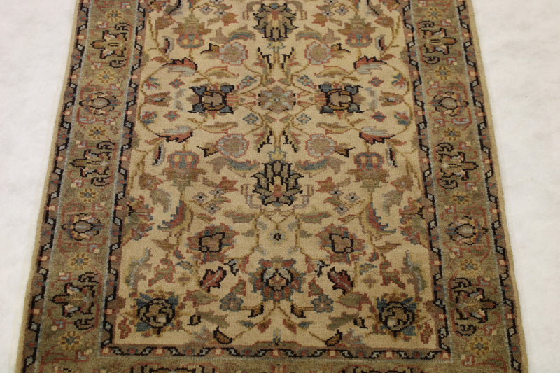 Indian Floral Rug, Hand Knotted Geometric Rug