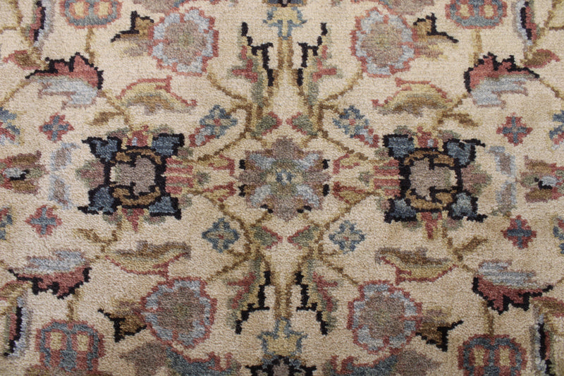 Indian Floral Rug, Hand Knotted Geometric Rug