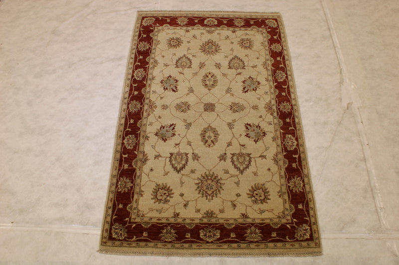 Oushak Hand Knotted Rug, 4x6 Traditional Rug